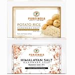Handmade Combo Set of -2 Potato Rice & Himalayan Rock Salt Soap. For Purification For Skin, 100-gm Each.