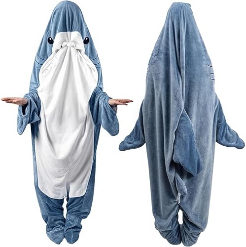 Shark Blanket Hoodie Onesie Adult & Kid, Shark Onesie Pajama, Shark Wearable Blanket, Shark Gift for Shark Lovers
