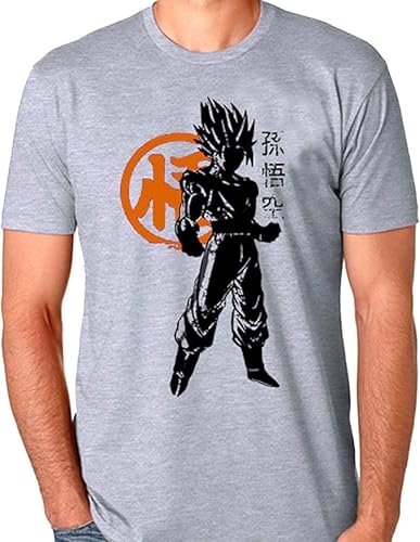 Holteez Goku Warrior Grey T Shirt - Dragon Ball Z Men's T-Shirt (S)