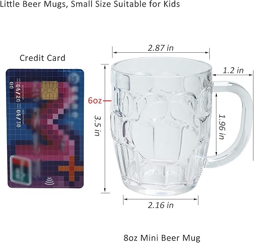 Miniatura 2 de Mini tazas de plástico para cerveza, 8 onzas, transparente con hoyuelos, adecuadas para niñosniños, aptas para lavavajillas, sin BPA (10 unidades)