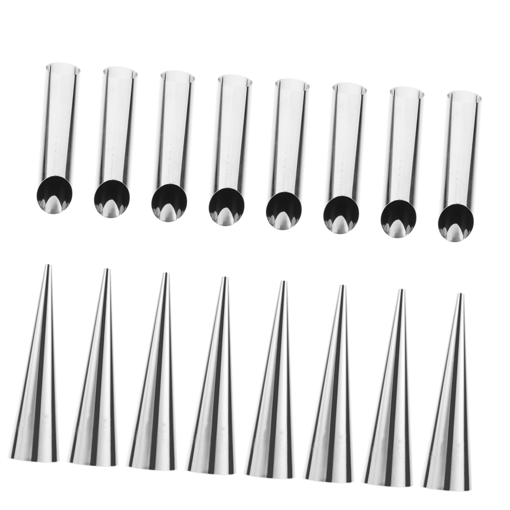 Cabilock 16pc Stainless Steel Croissant Molding Tubes Easy Shape Baking Tools for Cream Horns