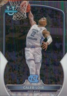 2022-23 Bowman University Chrome #89 Caleb Love UNC Basketball Card - GotBaseballCards