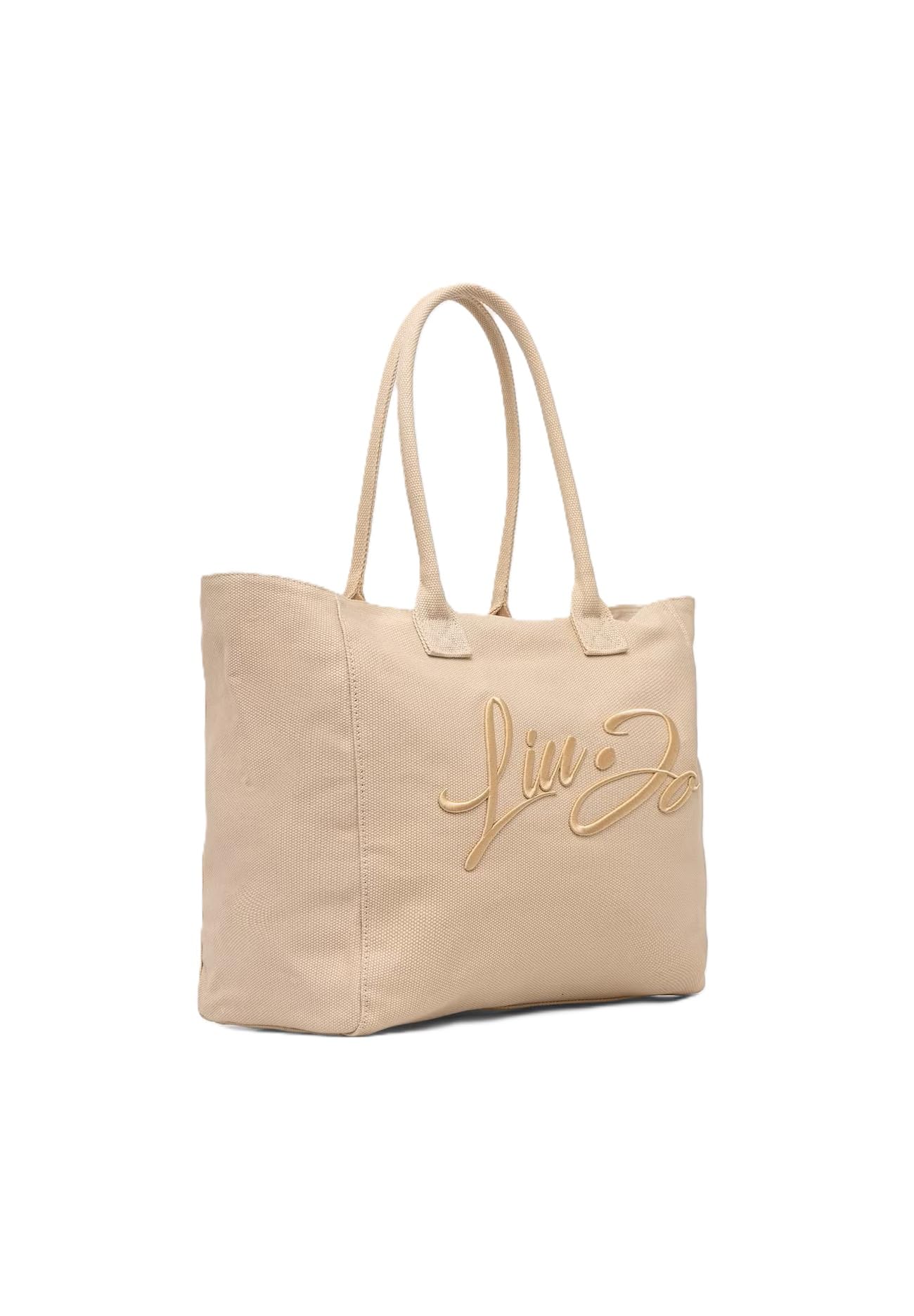 Liu Jo Borsa Shopping da Spiaggia in Cotone, Beige, 55x22x7 cm, con Foulard Leopardato Incluso, Modello VA6191 T546A