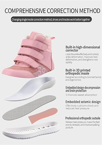 Miniatura 6 de princepard Tenis ortopédicos para niños y niños pequeños, zapatos correctivos con soporte de arco y tobillo, evitan que los niños y niñas caminen de