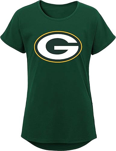 NFL - Camiseta de manga corta con logotipo primario Dolman para niñas de 7 a 16 años