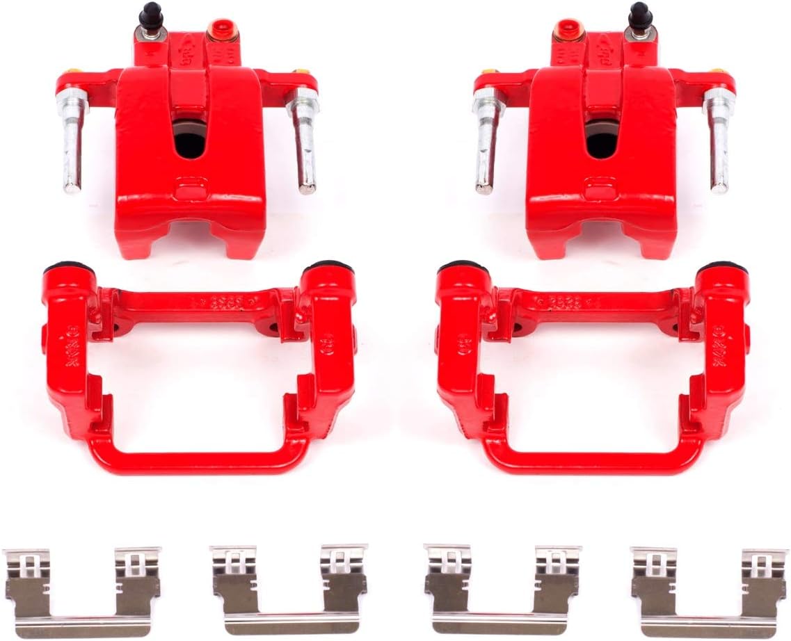 Power StopRear S4992 Pair of High-Temp Red Powder Coated Calipers