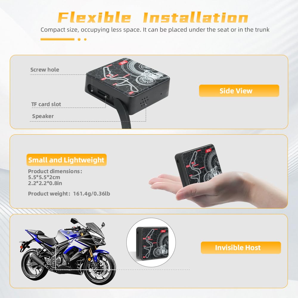 VSYSTO Moto Dash Cam, Obiettivo Grandangolare 130° Fotocamera Anteriore e Posteriore 1080P con WiFi, Impermeabile, Visione notturna, Sensore G, Monitoraggio parcheggio, promemoria guasti(grigio)