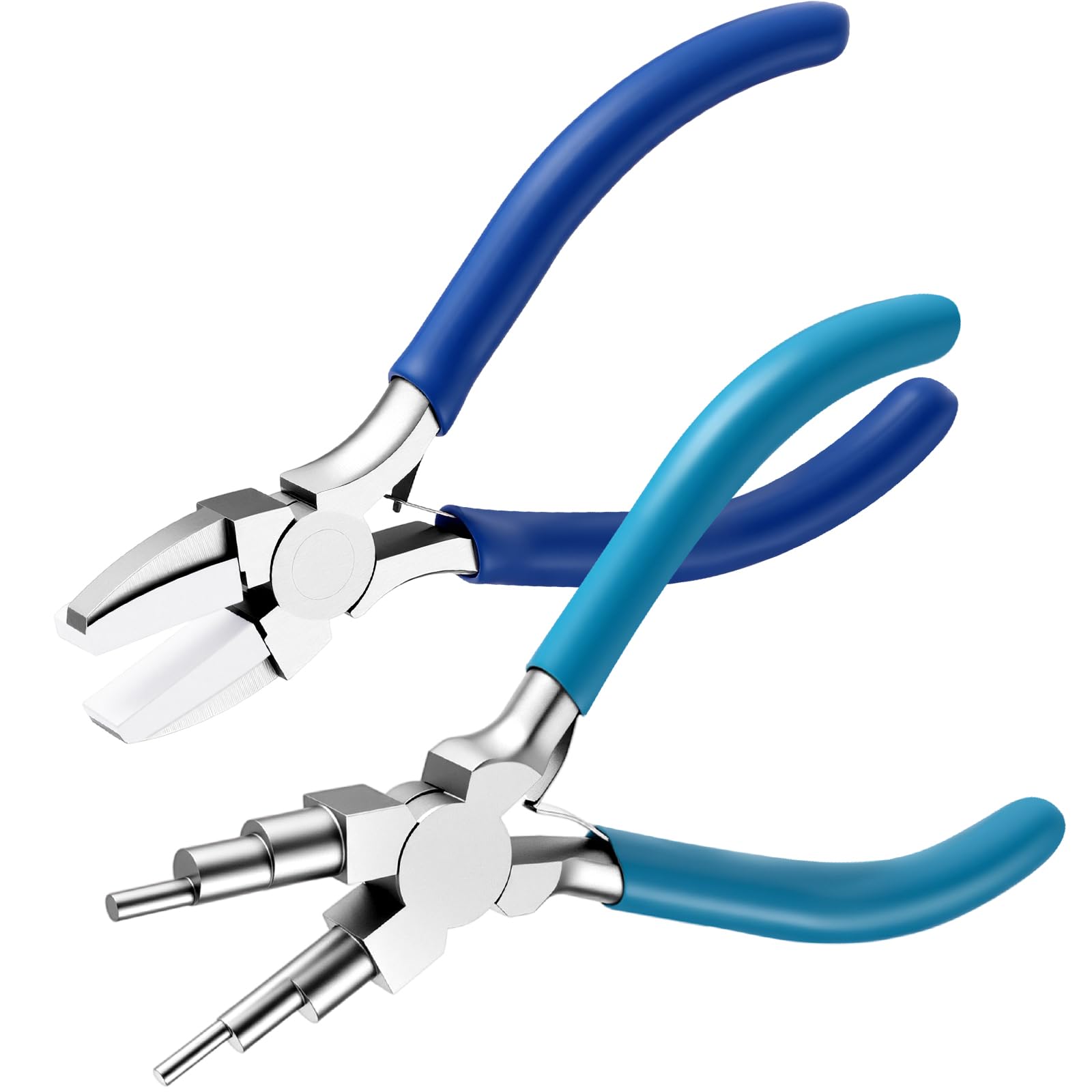Mudder 2 Pcs Jewelry Making Tool 6 in 1 Bail Making Plier,Clear Blue