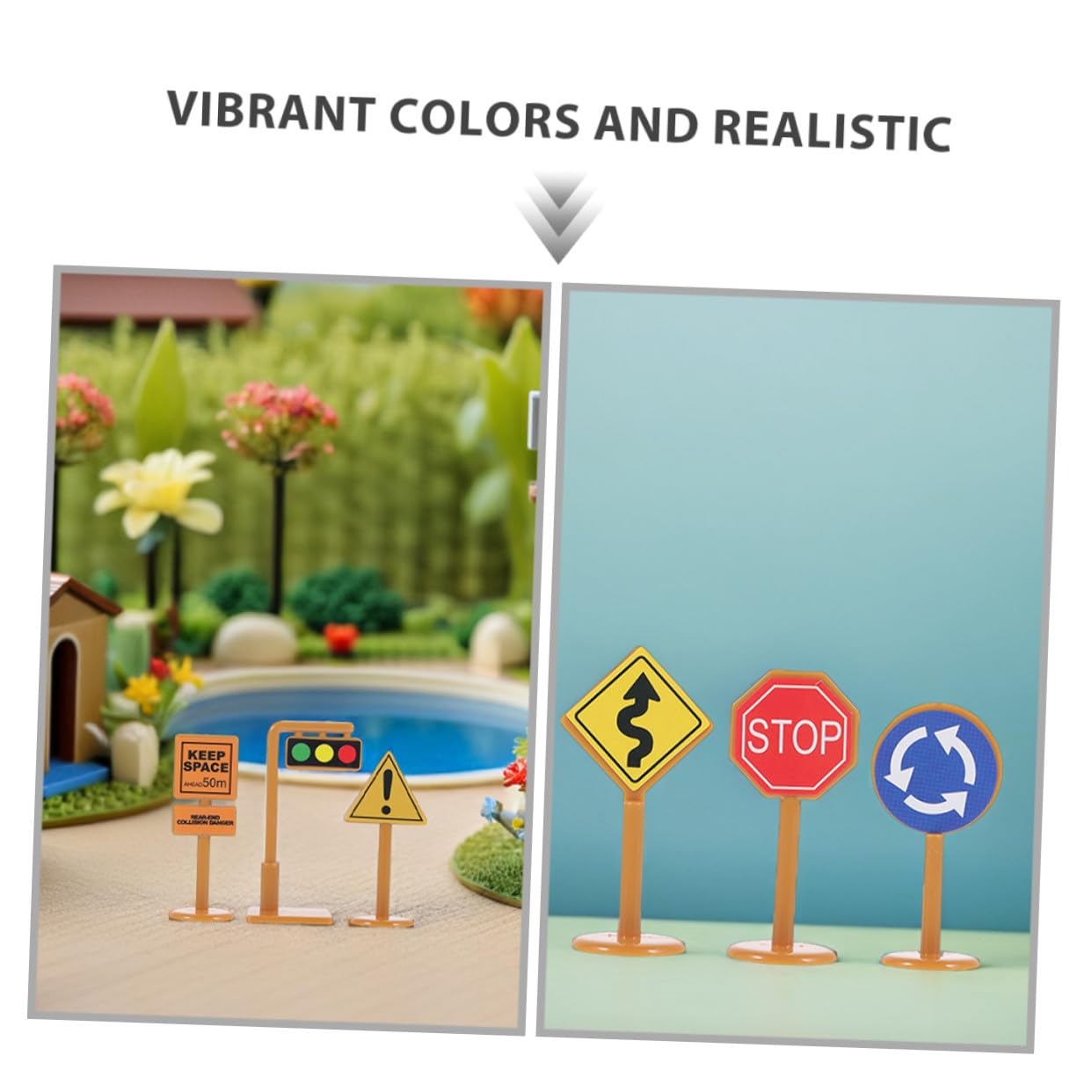 Segnali Stradali Gioco Educativo Bambini Set 45 Pezzi Plastica Resistente Miniatura per Apprendimento Sicurezza e creatività Gioco Interattivo Viaggio