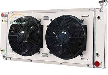 4 Row Core Aluminum Radiator for 1988-2000 Chevy/GMC C1500 C2500 C3500 K1500 K2500 Suburban Tahoe Truck Radiator for 92-99 GMC Yukon 5.7L V8 Crossflow Radiators Electric Fan Shroud Relay