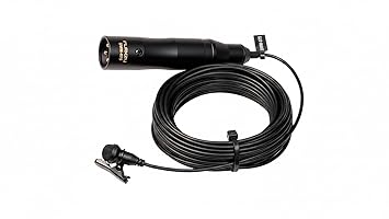 XLR Mic Professional Lavalier Lapal Microphone with Standard XLR Connector for Phantom Powering, Omnidirectional, Black (Wired) Carrying case for Theater, Live, & Studio Phantom Powering,