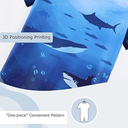 Miniatura 4 de Aisyee Trajes de baño de una pieza para niños, camiseta de natación de manga corta