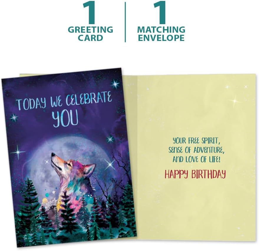 Tree-Free Greetings - Birthday Card - Artful Designs - 1 Card + Matching Envelope - Made in USA - 100% Recycled Paper - 5 x 7 - Celebrate Today (GO65330) - Image 5