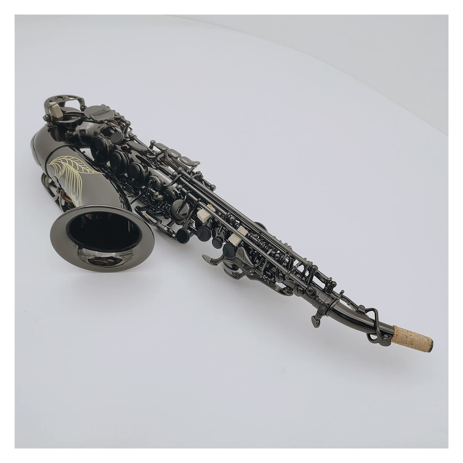 Sax Principianti Kit Soltanto Un Sassofono Soprano Curvo B Nero Piatto Nero Strumento Musicale Professionale con Custodia Strumento a fiato (Color : Lavender)