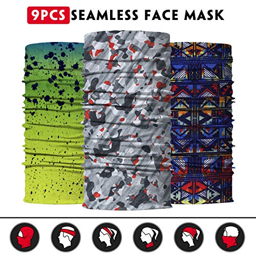 Image of Venswell Neck Gaiter Face Mask Men Women,Seamless Bandana Rave Face Cover Scarf Mask,Balaclava,Headband, Head Wrap,Headwear