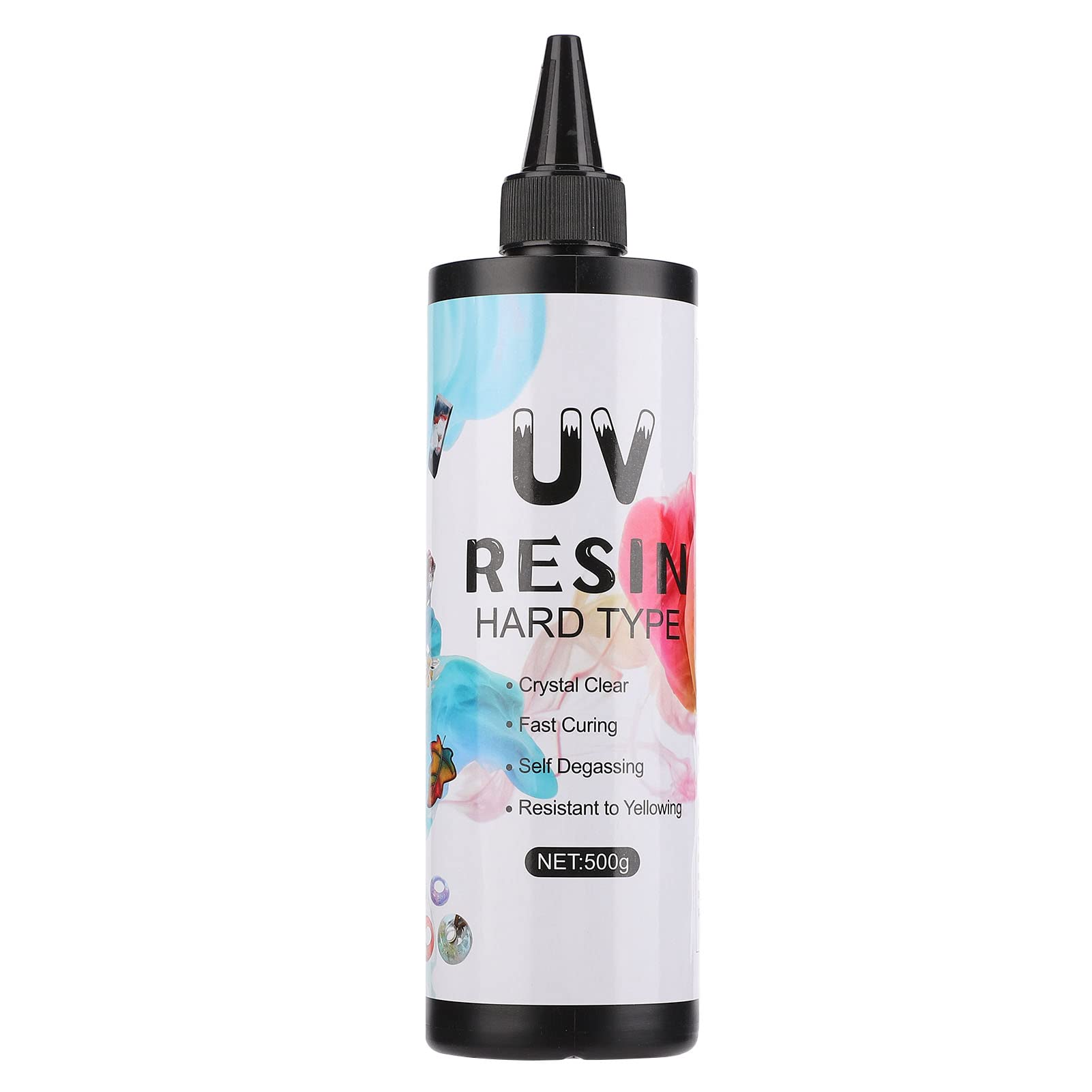 FLEXMAN Colle Résine UV, Colle UV de Couleur Transparente Faite à la Main, Adhésif Transparent Anti Jaunissement à Durcissement Rapide pour Bijoux, Accessoires Vestimentaires (500g)