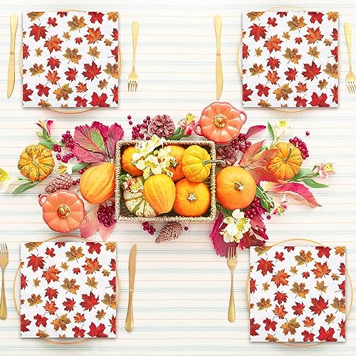 Servilletas de almuerzo de hojas de otoño desechables para eventos y celebraciones 6
