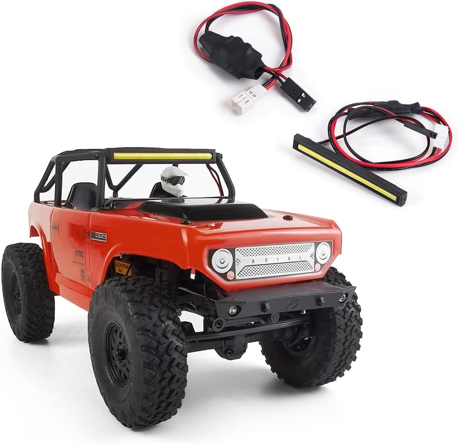 RCLIONS LED Light Bar RC Roof Rack Lamp White Color for 1/24th AXIAL SCX24 Deadbolt AXI90081 RC Truck Car Upgrades
