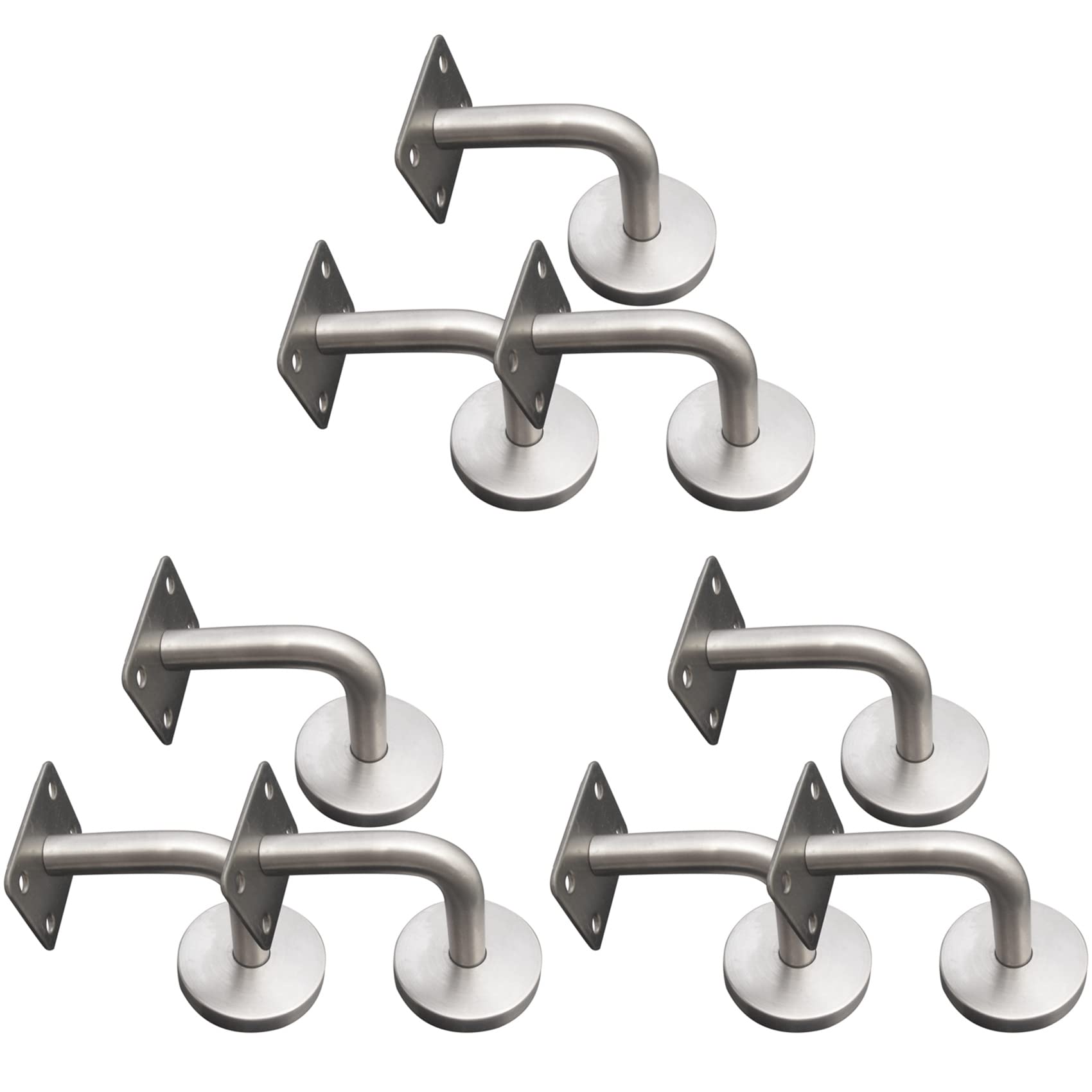 Jnchdghwa Silver 9Pcs Elegant Replacement Handrail Bannister Stair Rail Supports Brackets For Hotel Gym Villa Restaurant Building