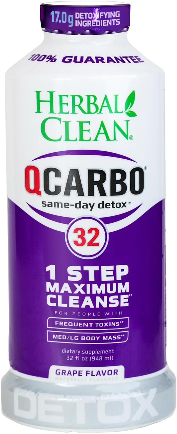 Herbal Clean QCarbo32 SameDay Detox Drink, Grape (32 fl