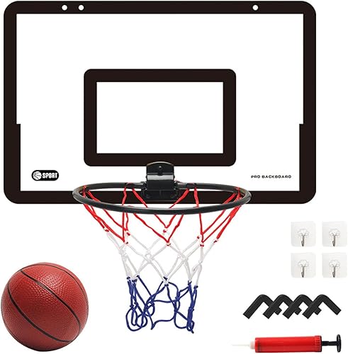 Miniatura 8 de Juego de baloncesto montado en la pared, aro de baloncesto portátil para niños, mini portería de baloncesto, tabla de baloncesto duradera, juego de