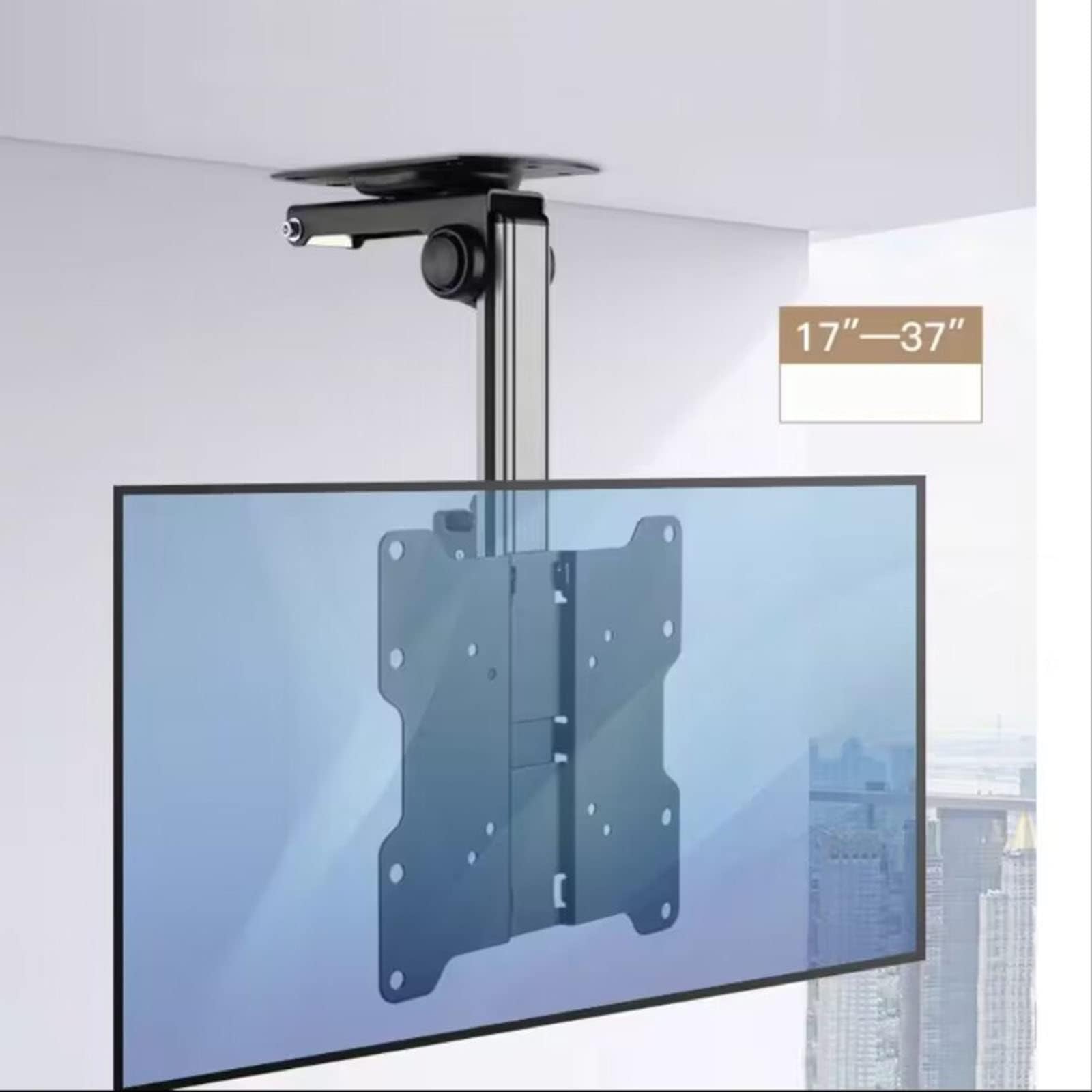 Staffa Pieghevole TV Monitor - Montaggio A Soffitto E Sotto L'armadio Della Cucina, Staffa TV Regolabile Altezza, Ribaltabile 0-90°, Per Schermi LED Da 17 A 37 Pollici