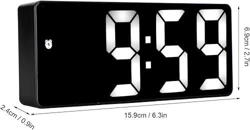 Miniatura 2 de Reloj despertador con espejo LED, suministros de enchufe, decoración USB grande, adorno de fuente grande, reloj de pared, reloj de despertador