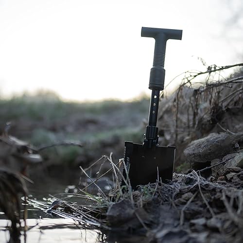 Miniatura 5 de Schrade Delta Class Pay Dirt Shovel 1 lbs with Folding Capabilities, Durable 3Cr Steel, Black Oxide Finish for Outdoor Exploring, Hiking