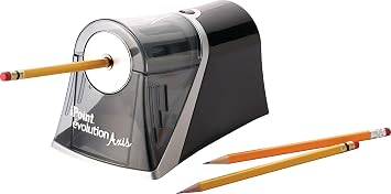 15510 Evolution Axis Pencil Sharpener, Black/Silver, 4 1/4 w x 7d x 4 3/4h