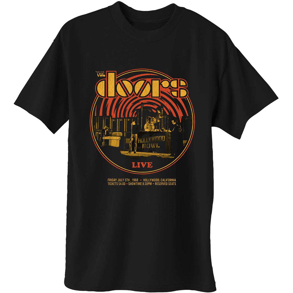 The Doors 68 Retro Circle Official Tee T-Shirt Mens Unisex (XX-Large) Black