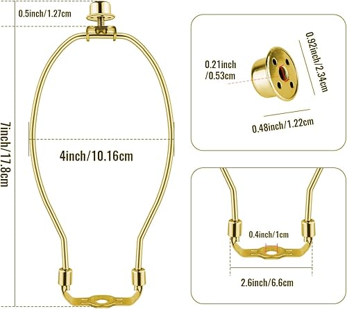 Miniatura 10 de 2 soportes de arpa de pantalla de lámpara de 10 pulgadas  Accesorios de iluminación desmontables para lámparas de pie y remates de mesa (níquel)