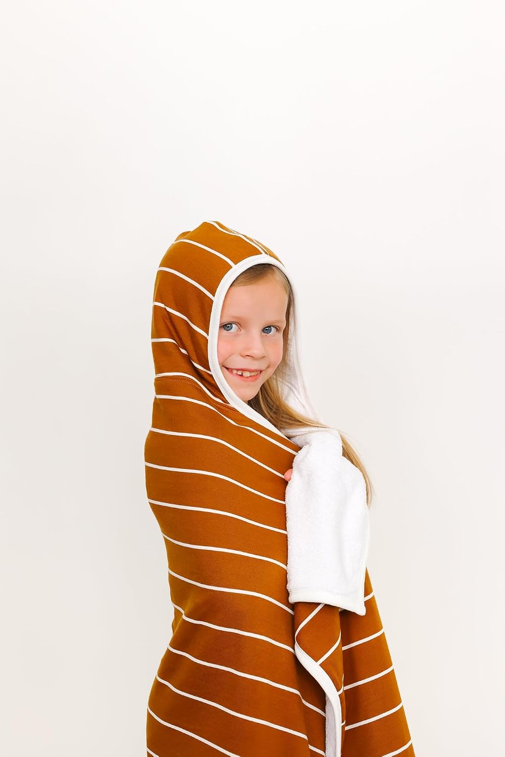 Copper Pearl Hooded Bath Towels Premium Knit/Terry Cloth Toddler Towels with Hood, Pockets, and Cool Designs - Great to Gift and Make Bath Time Fun - Big Kids Hooded Towel, Camel
