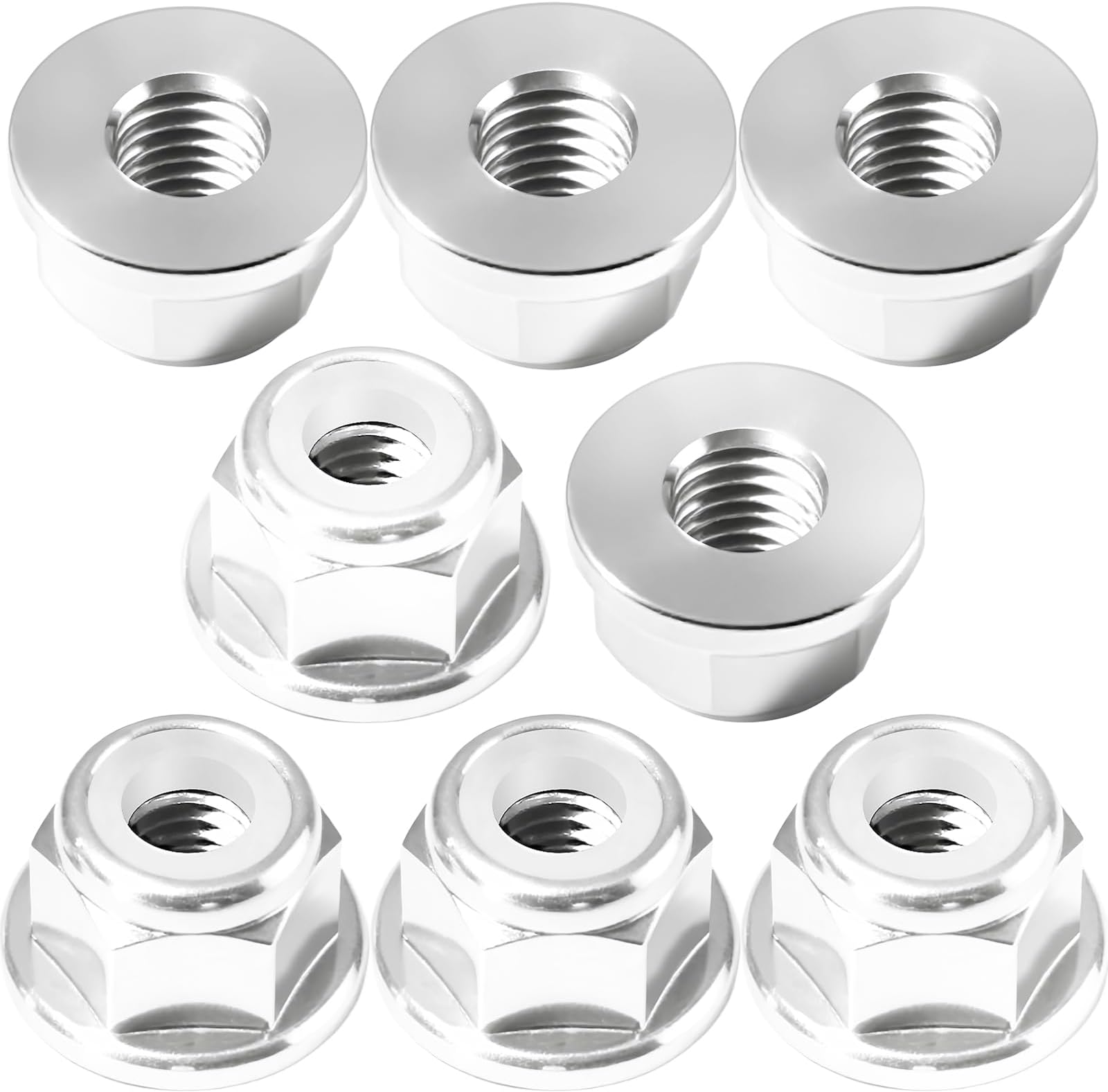 M3 Flange Lock Nuts Metric Nylon Inserted Hex Self-Lock Non-Slip Aluminium Self Clinching Nuts for 1/12 1/14 RC Car Axial Furniture DIY Industrial Construction Fasteners, 8Pcs