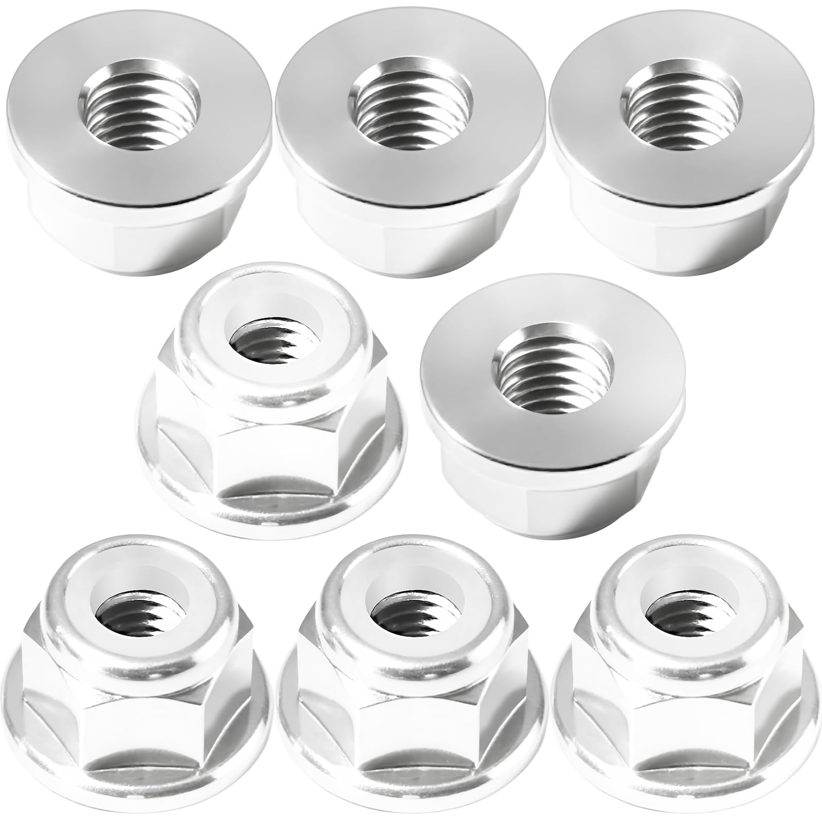 M3 Flange Lock Nuts Metric Nylon Inserted Hex Self-Lock Non-Slip Aluminium Self Clinching Nuts for 1/12 1/14 RC Car Axial Furniture DIY Industrial Construction Fasteners, 8Pcs