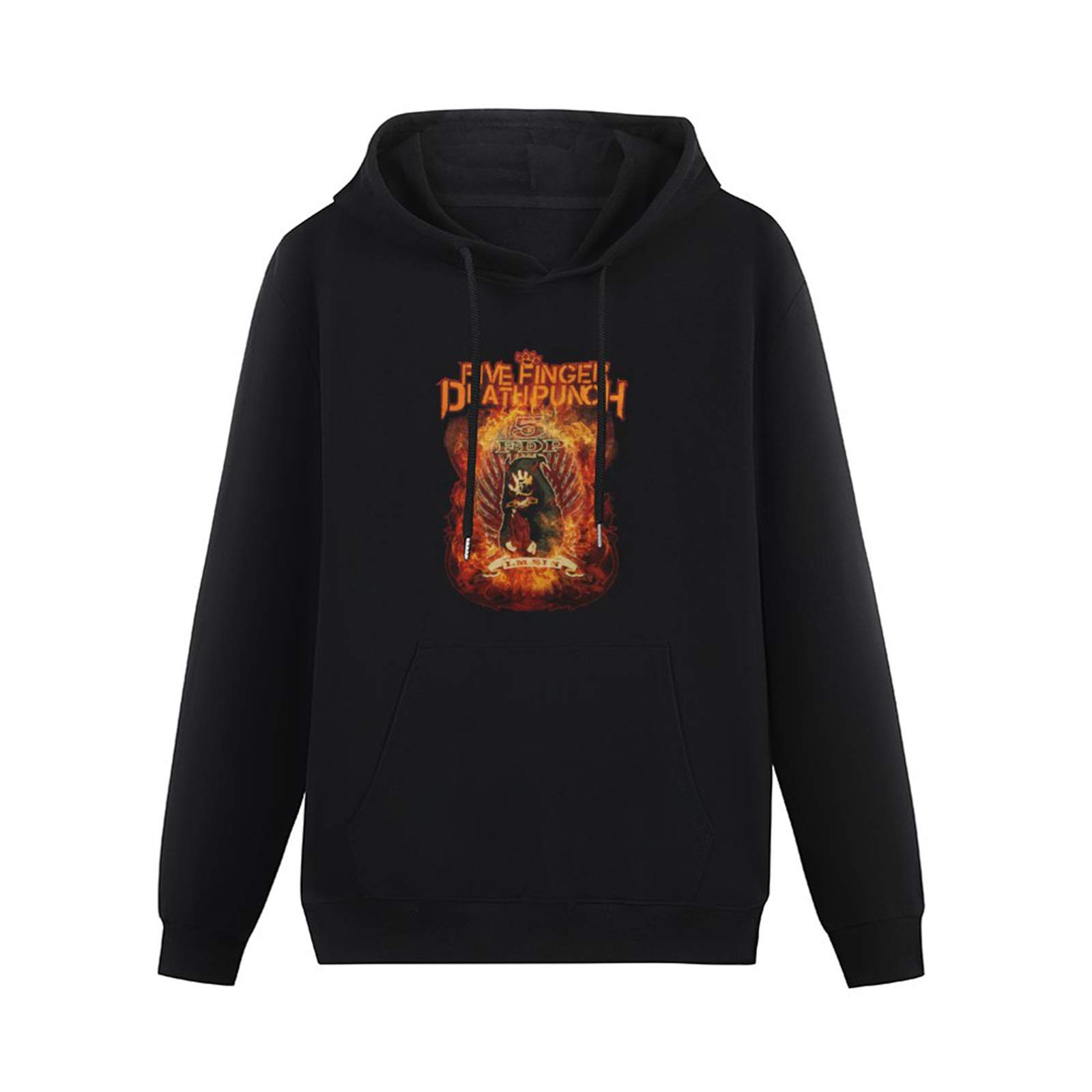 haize Mens Finger Death Punch Burn In Sin Graphic Merch Ffdp 5Fdp Hoodies Long Sleeve Pullover Loose Hoody Sweatershirt black M