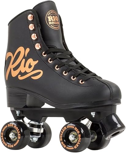 Rio Roller Rose Roller Skates - Patines unisex para interiores y exteriores Negro/Oro rosa,Crema/Oro Rosa,https://www.amazon.com/dp/undefined