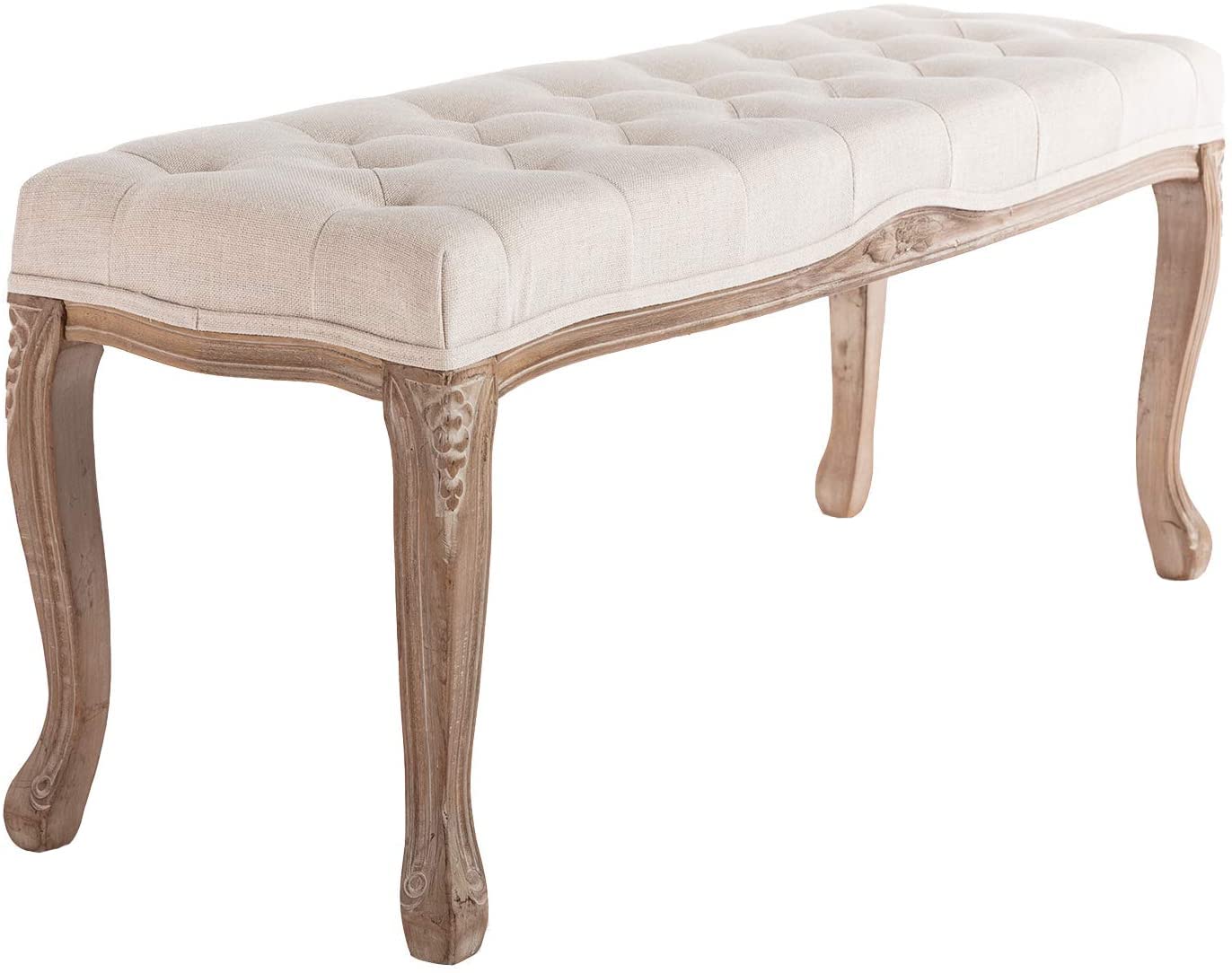 Buy WINGBO 44" Rectangular Tufted Ottoman Bench Seat, Birch Frame