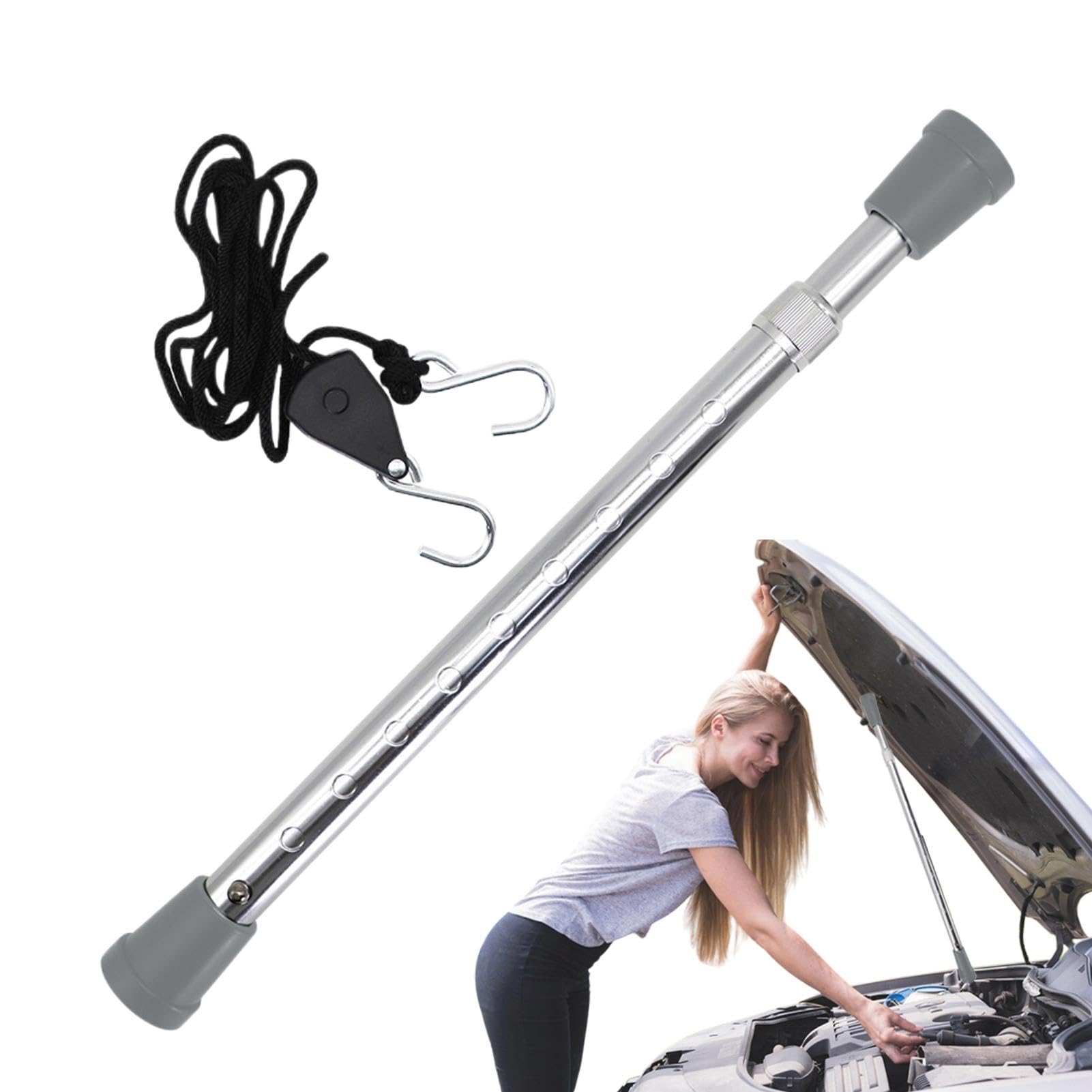 Monozoz Supporto Per Cofano | Di Supporto Per Cofano Auto – Strumento Di Supporto Regolabile Per Cofano, Supporto Telescopico Per La Maggior Parte - 7