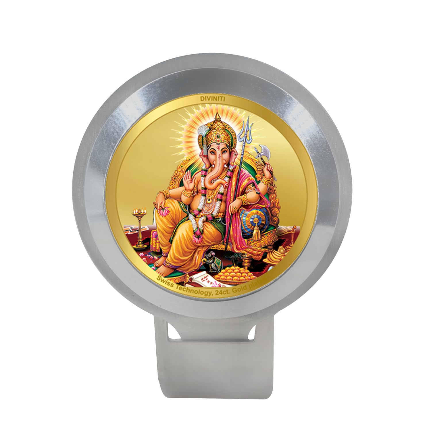 DIVINITI 24K Gold Plated Foil Premium Bike Frame with Lord Ganesha |Waterproof Adjustable and Stable 360 Rotation Bike Bicycle Accessories|Air Resistant Theft Resistant Bike Frames- 35 MM-picture-23