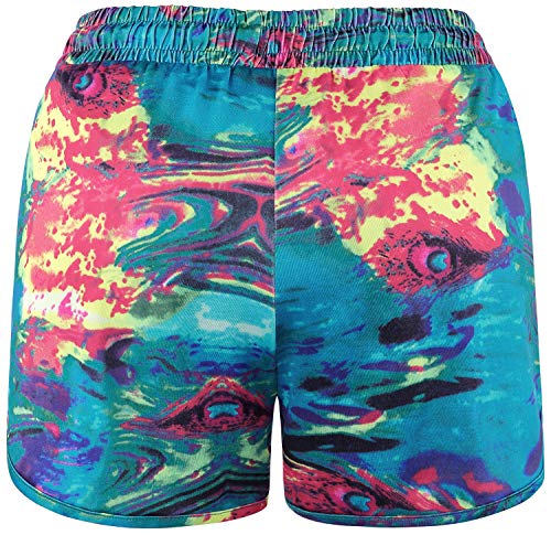 Blevonh Womens Running Shorts For Women Elastic Waist Yoga Workout Short With Linner Ladies Stylish Print Running Athletic Casual Short Pants S #TOP1