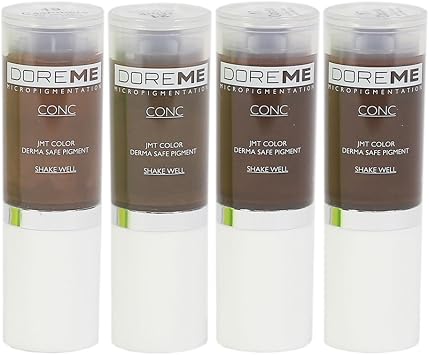 4 Colors, The Elixir Beauty Permanent Makeup Cosmetic Tattoo Ink Micro Pagment Set, Medium Brown Set