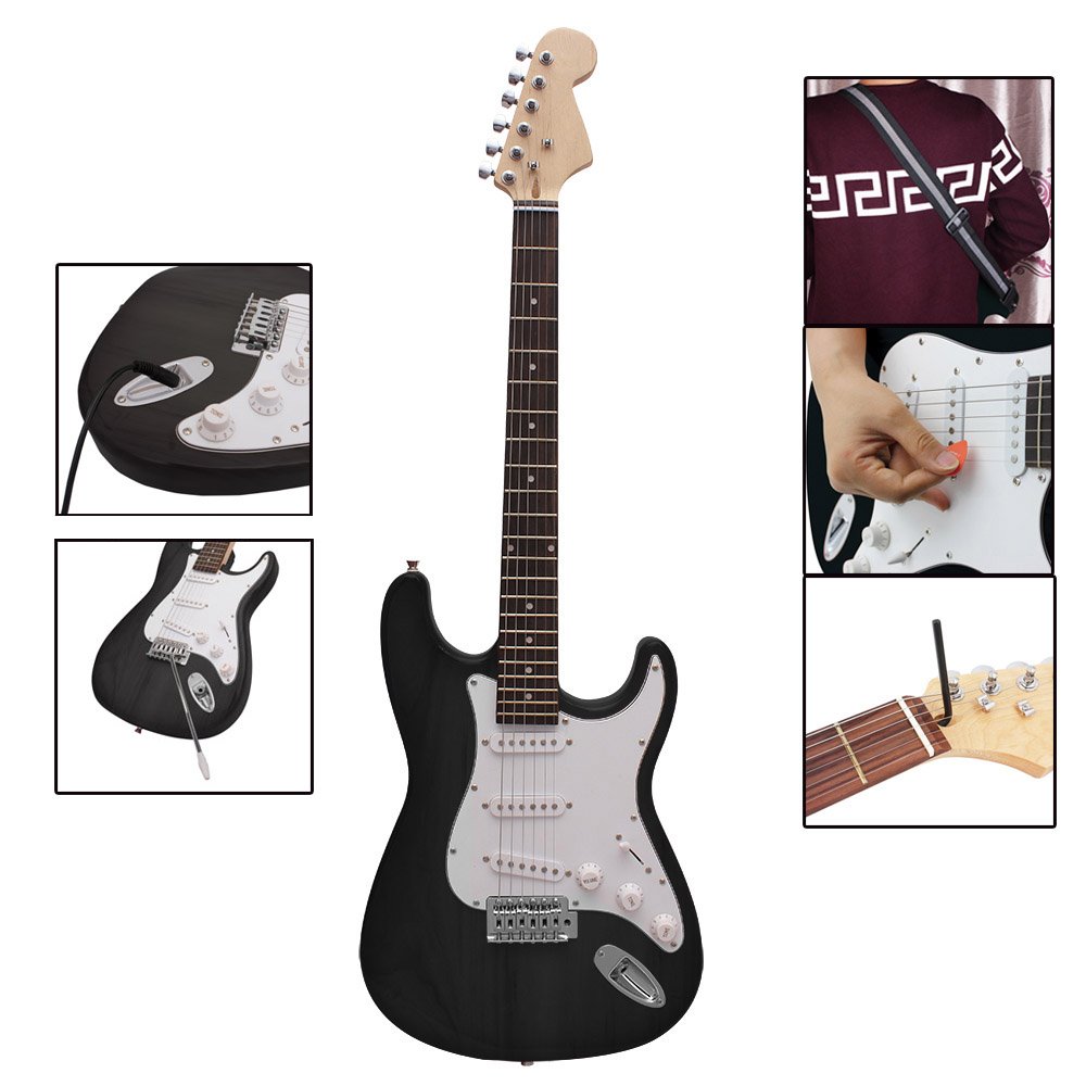 Btuty ST Electric Guitar tilleul corps Palissandre avec Gig Bag Médiator sangle