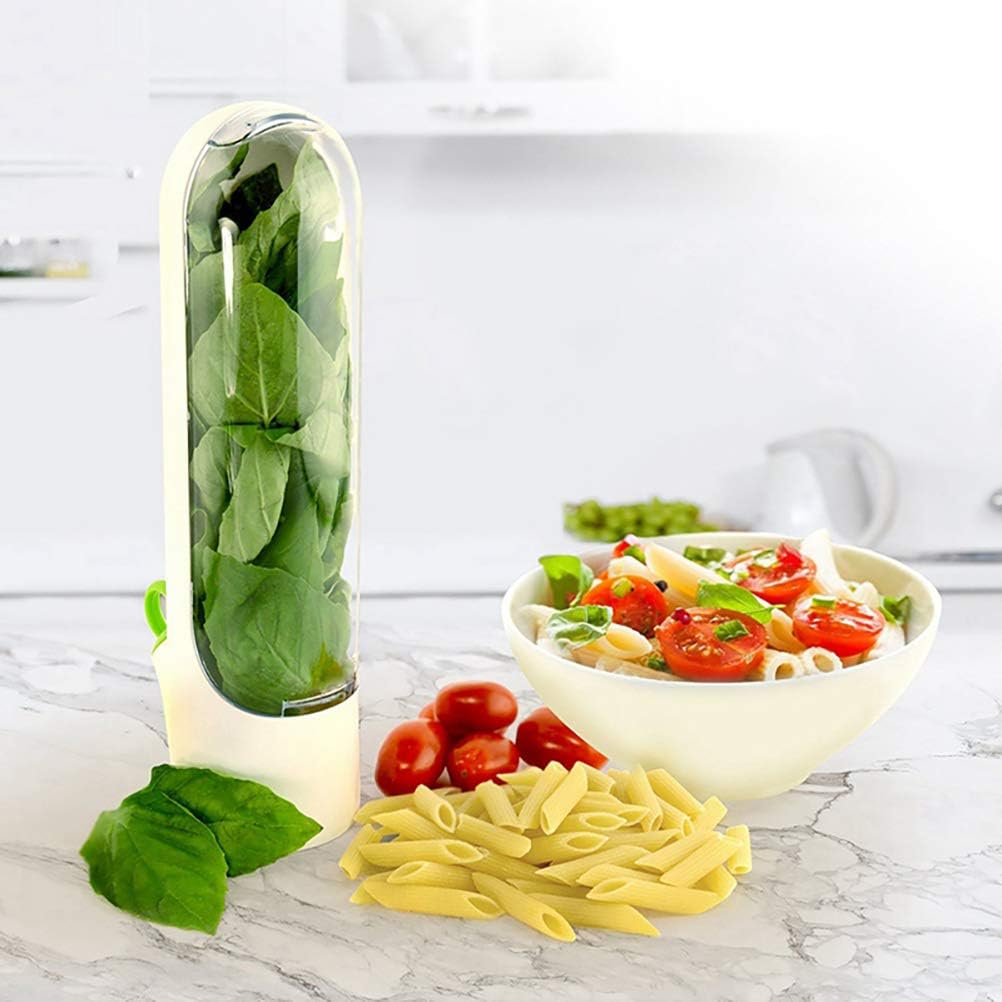 UEOZ Herb Saver for Refrigerator, Herb Saver Pod, Vegetable Preservation Bottle, Fresh Herb Keeper for Cilantro, Mint, Parsley, Asparagus, Keeps Greens Fresh for 2-3 Weeks (2PCS)