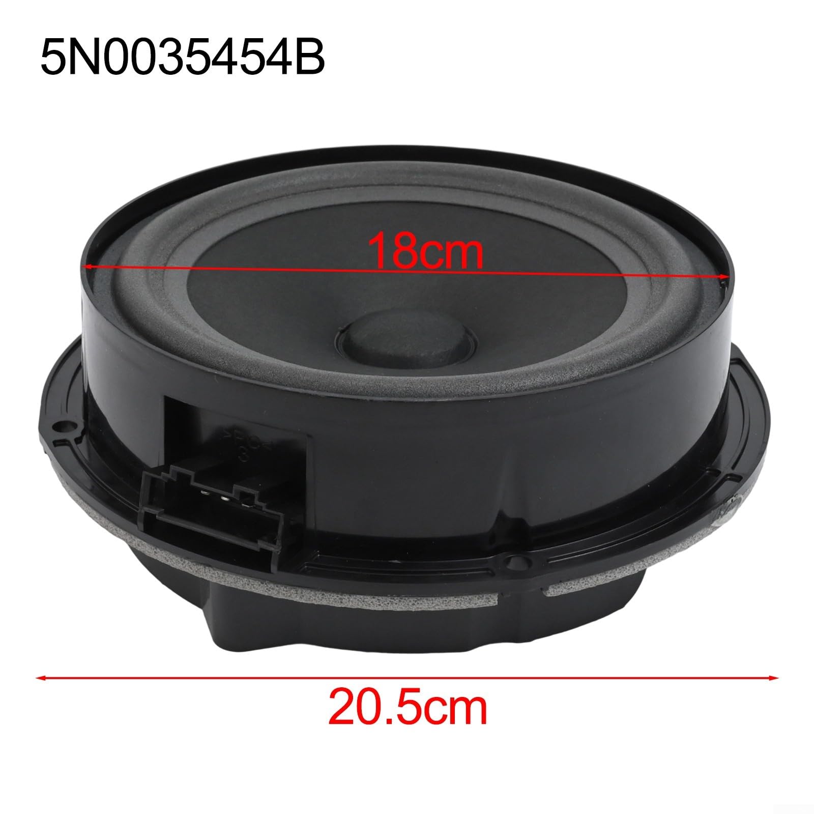 Haut-parleur woofer avant arrière 5N0035454B 5N0035453C pour VW-Tiguan 2009-2019 Pièce de rechange de caisson de basses audio de voiture en matériau ABS noir Conception facile à installer (avant)