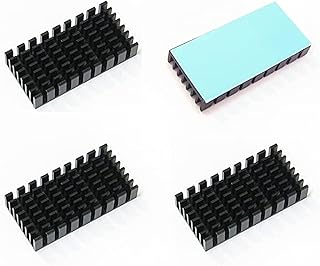Easycargo 4pcs 50mm Heatsink 50x25x10mm + pre Applied 8810 Thermal Conductive Tape, Cooling Aluminum Heatsink for Cooling Raspberry Pi, M.2 SSD NVMe mSATA Mini-SATA (4pcs 50mmx25mmx10mm)