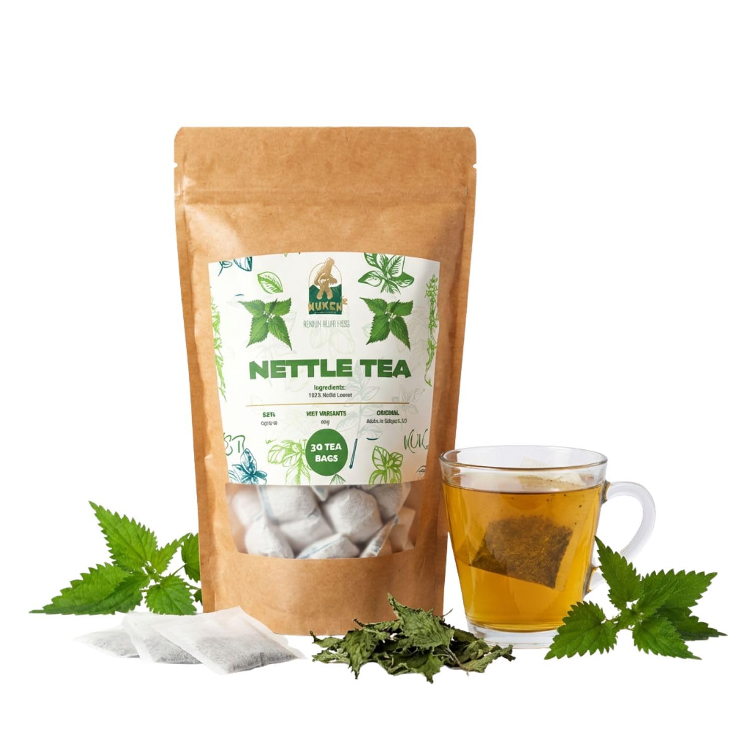 Nettle Leaf Tea 20 Bags - Nettle Tea Bags, Herbal Tea, Detox Tea, Green Tea Bags, Nettle Leaves, Detox Tea Bags, Green Tea Leaves, 30g