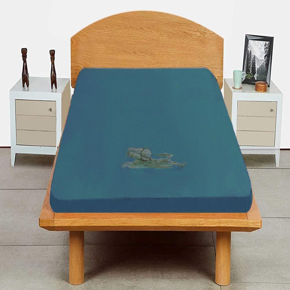 Trance Cotton Feel Terry Ultra Soft Waterproof Single Small DIWAN Size Mattress Protector | Breathable - Hypoallergenic Bed Protector (72x30 inch | 6x2.5 feet, Teal - Pack of 1)