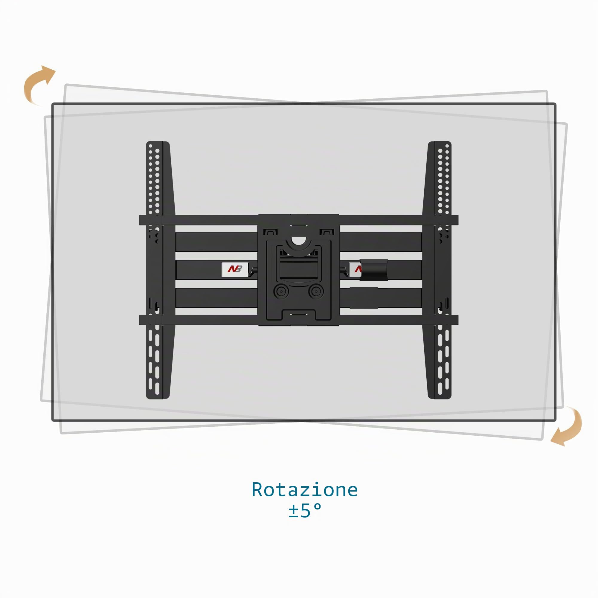 NB North Bayou Supporto da parete per TV per 75-110 Pollici Schermo | Doppio Braccio Supporto TV, VESA 400x400 - 800x600 mm