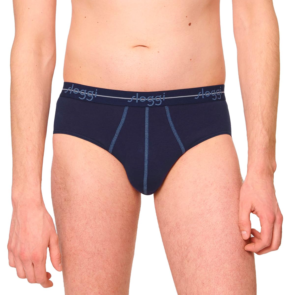 Sloggi 6er Pack Herren Midi Slips – Moderner, sportlicher Schnitt – Extra weiches Taillenband, gedoppelte Verarbeitung im Schritt – Bequeme, elastische Unterhose für optimale Bewegungsfreiheit