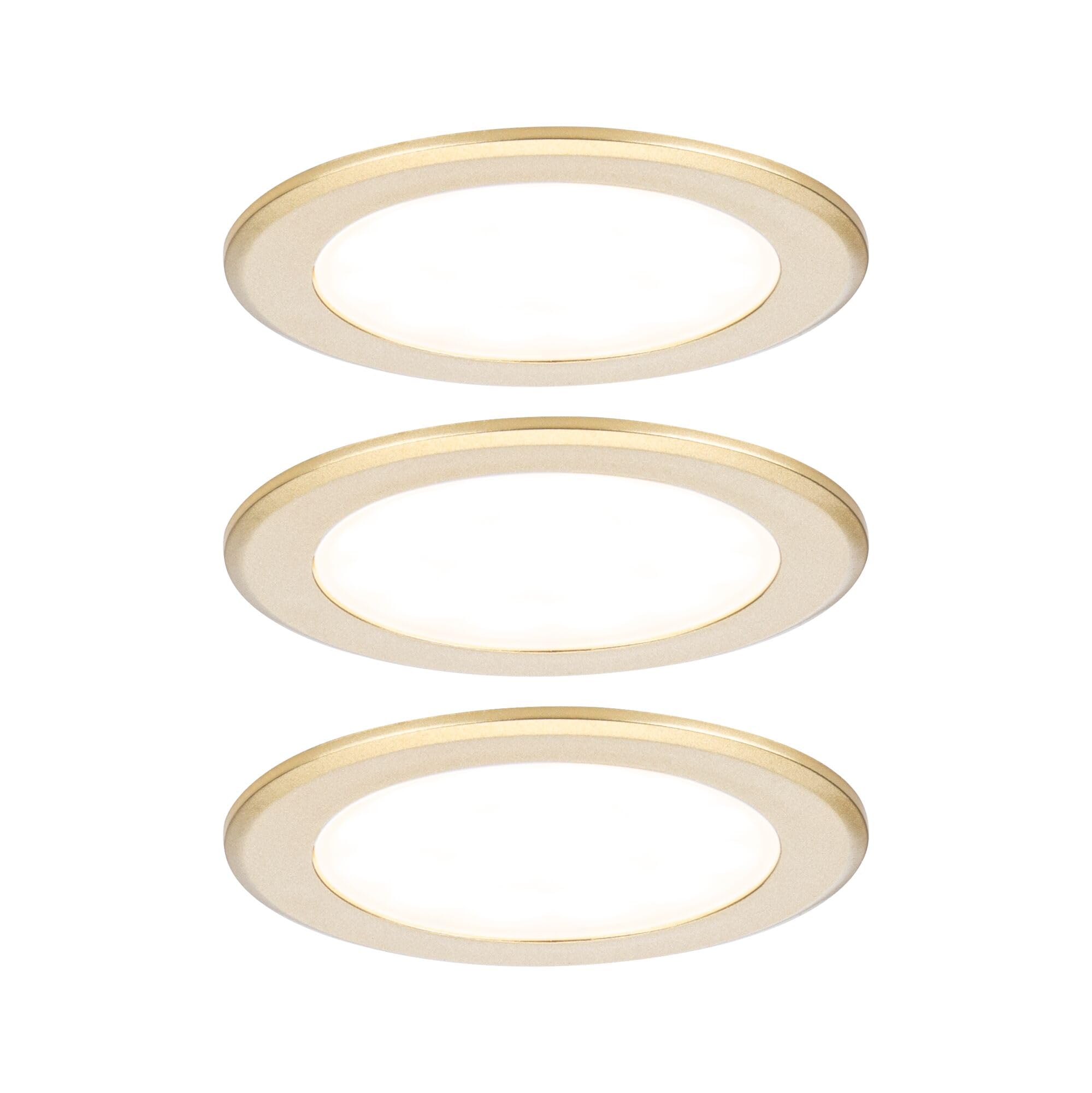 Paulmann 93119 LED Möbeleinbauleuchten 3er-Set 65mm 3x2,5W 3x180lm 230/12V 3000K Gold matt